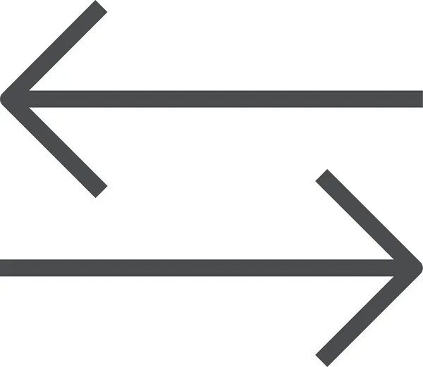 Flèches Gauche Icône Droite Dans Style Contour — Image vectorielle