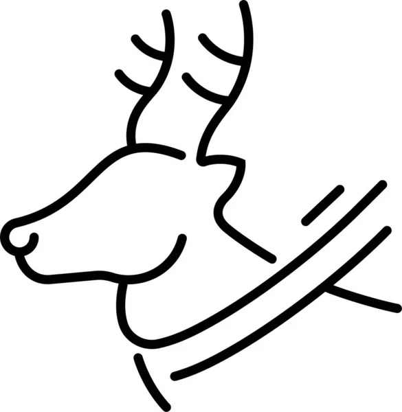 Animal Cerf Noël Icône — Image vectorielle