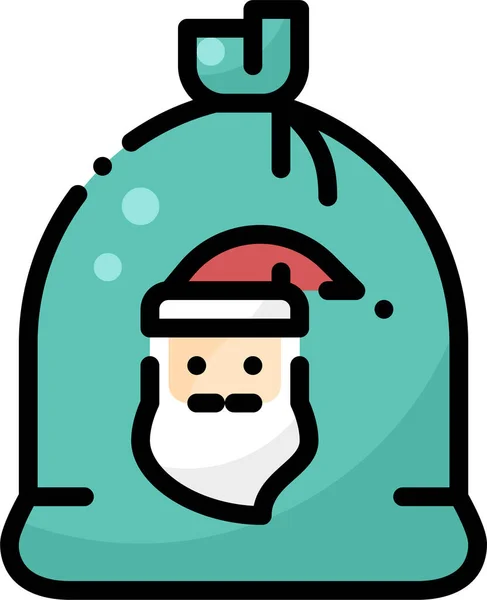 Tasche Christmas Claus Icon Filledoutline Style — Stockvektor