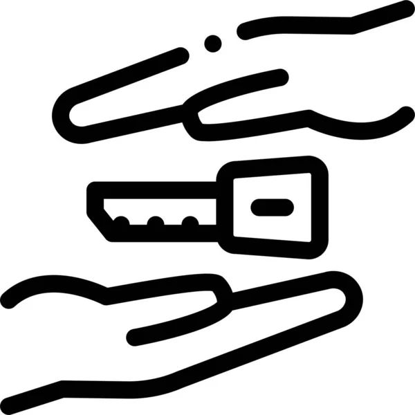 Zakelijke Auto Hand Pictogram — Stockvector