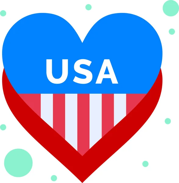 Amerykański Serce Miłość Ikona Niezależnie Kategorii — Wektor stockowy