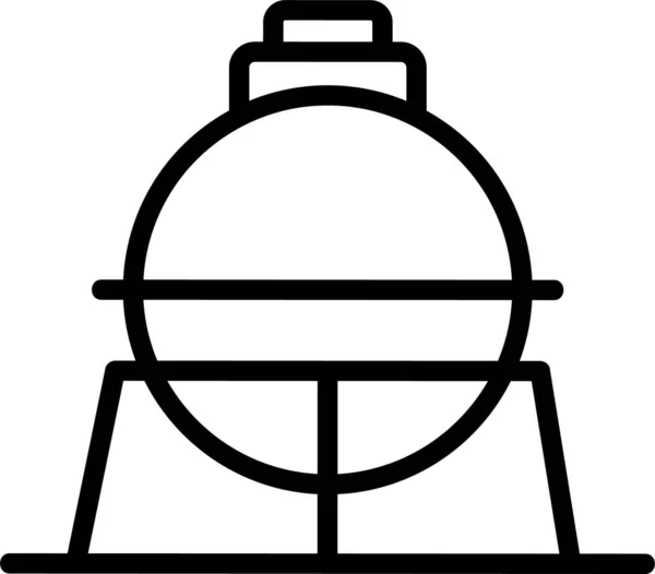 Иконка Контурного Топливного Газа Категории Экологии — стоковый вектор