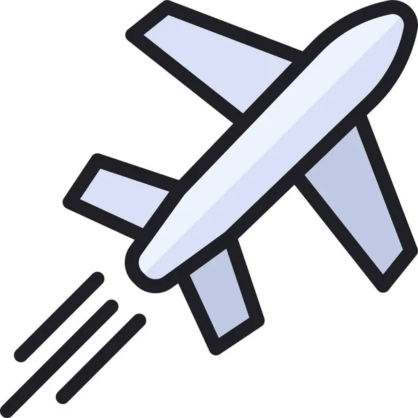 Значок Польоту Літака Любові Заповненій Лінії Стилю — стоковий вектор