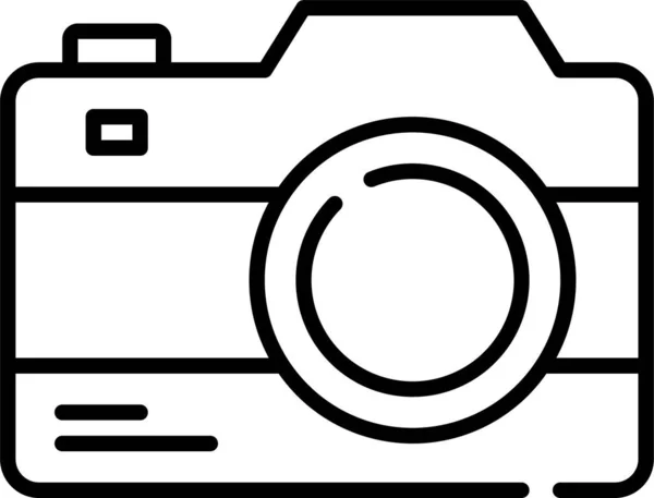 Fotografía Cámara Icono Vacaciones Estilo Esquema — Vector de stock