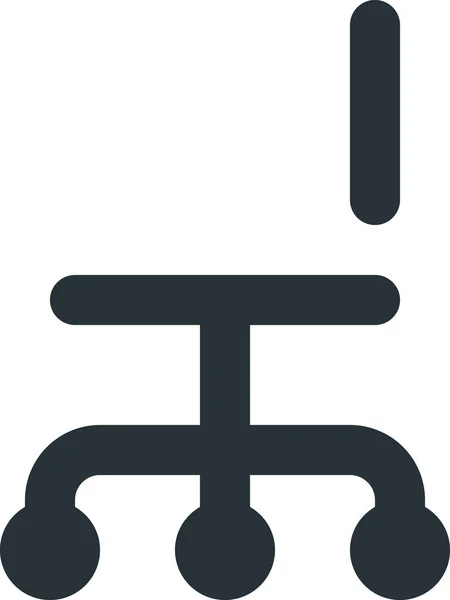 Sandalye Masası Simgesi Ana Hatlarıyla — Stok Vektör