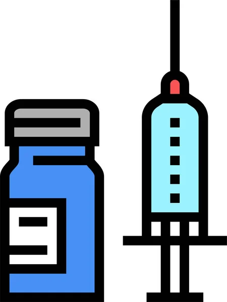 Syringe Anesthesia Ampoule Icon Filledoutline Style — Stock Vector