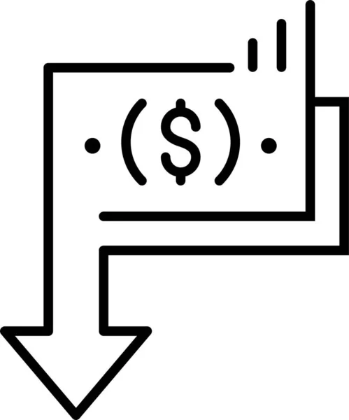 Currency Cuts Devaluation Icon — Stock Vector