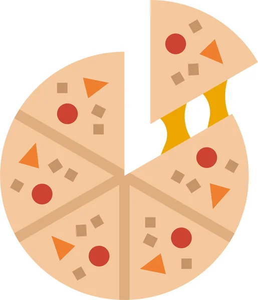 Fast Food Italian Icon Flat Style — Stock Vector