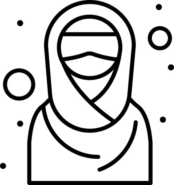 Chica Hijab Icono Islámico Religiónfilosofíacategoría Mitología — Vector de stock