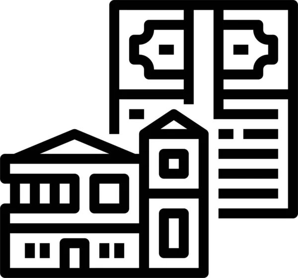 Icône Actif Immobilier Réel — Image vectorielle