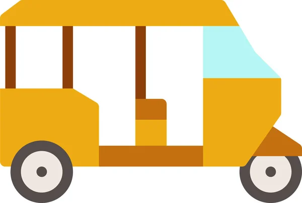 Autorickshaw Voiture Icône Logistique Dans Style Plat — Image vectorielle