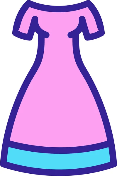 Vestido Novia Icono Moda Estilo Filledoutline — Vector de stock