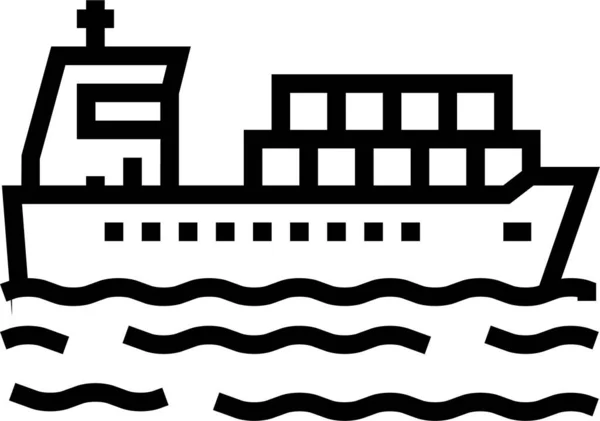 Ship Delivery Containers Icon Outline Style — Stock Vector