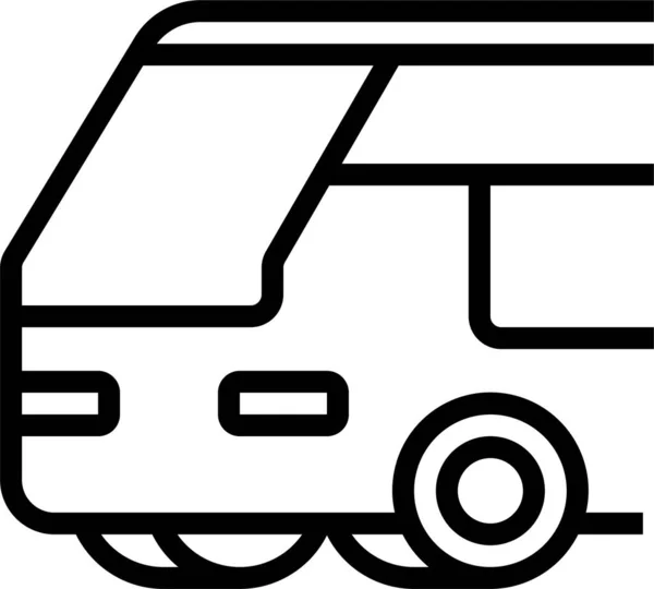 Buss Kollektivtrafik Ikon Kontur Stil — Stock vektor