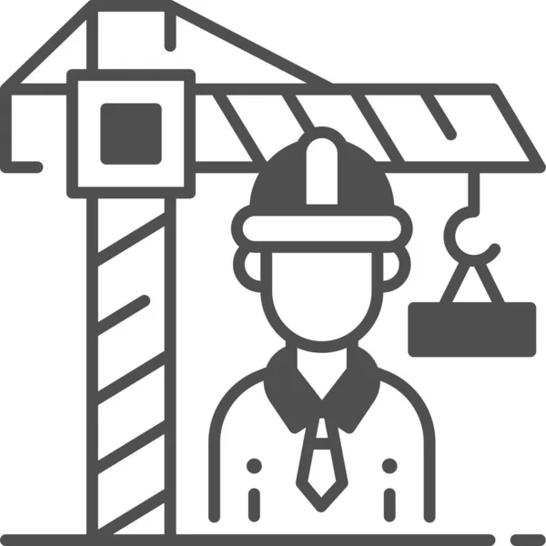 Engineer Construction Labor Day Icon — Stock Vector