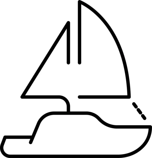 Barco Ícone Navio Vela Estilo Esboço —  Vetores de Stock