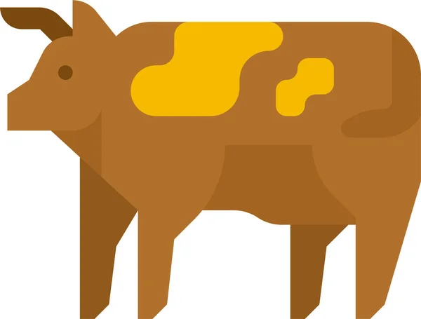 Viande Vache Icône Nourriture Dans Style Plat — Image vectorielle