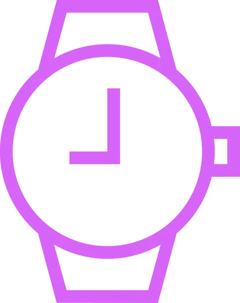 Klok Paars Stopwatch Pictogram Omtrek Stijl — Stockvector