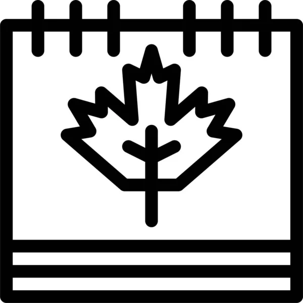Calendario Otoño Canada Icono — Archivo Imágenes Vectoriales