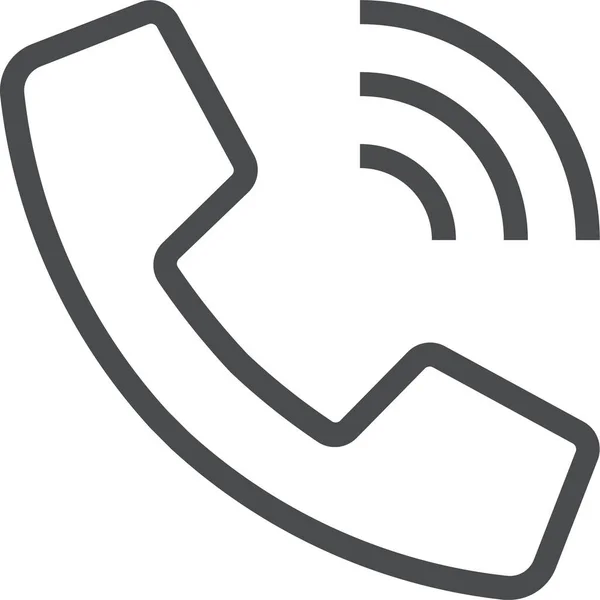 Icône Signal Téléphonique Appel Dans Style Contour — Image vectorielle