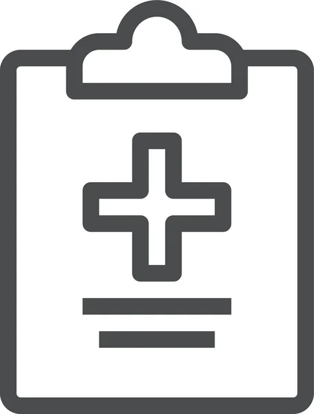 Clipboard Ícone Saúde Médica Estilo Esboço — Vetor de Stock