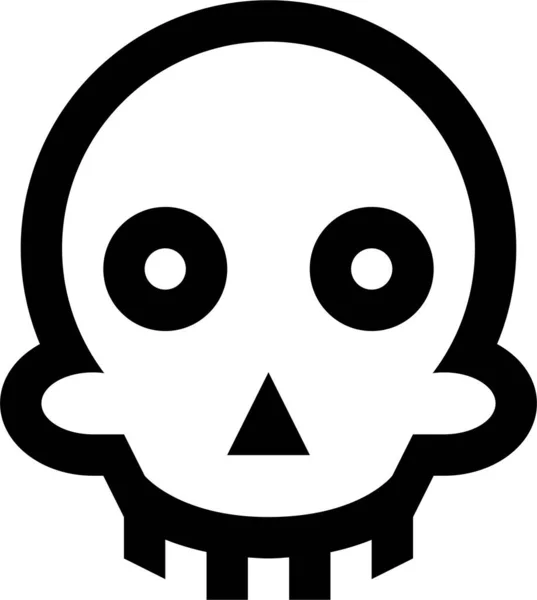 Assustador Halloween Esqueleto Ícone Estilo Esboço — Vetor de Stock