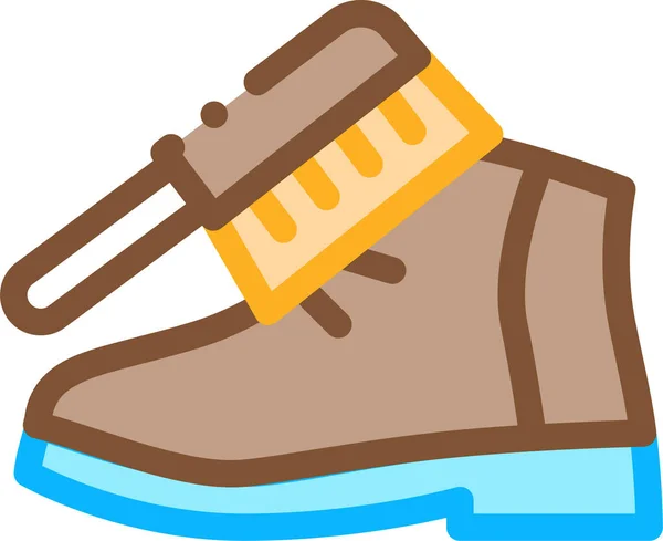 Calzado Cepillo Icono Del Zapato Categoría Clothesaccessory — Vector de stock