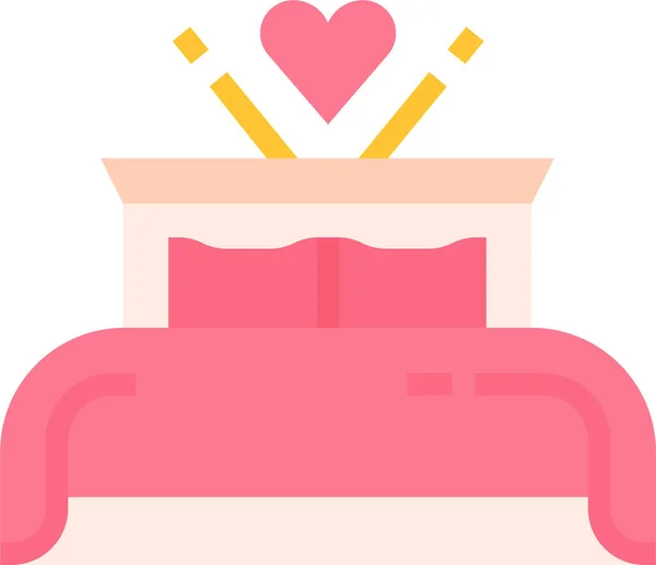 Κρεβάτι Εικονίδιο Δωμάτιο Αγάπης Στην Κατηγορία Loveromance — Διανυσματικό Αρχείο