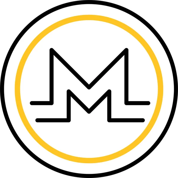 Munt Blockchain Mijnbouw Pictogram — Stockvector