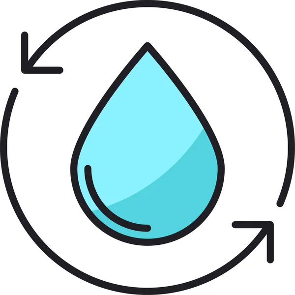 Reciclar Guardar Icono Agua Estilo Filledoutline — Archivo Imágenes Vectoriales