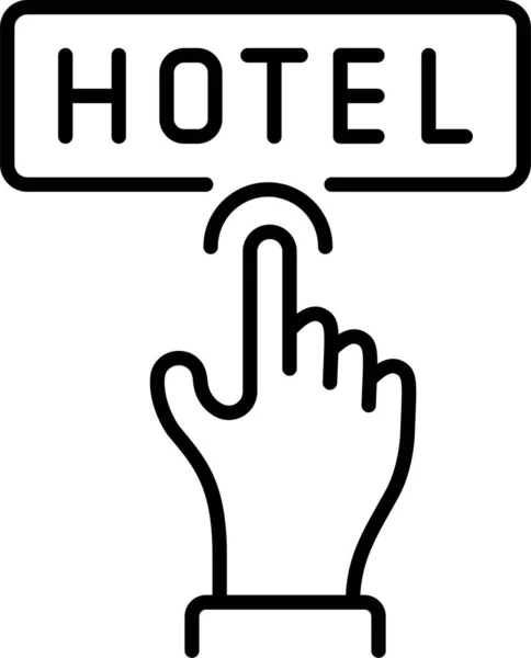 Ebooking Hand Hotel Icon — Stockvektor