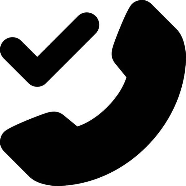 Accepteren Call Checkmark Pictogram Solide Stijl — Stockvector