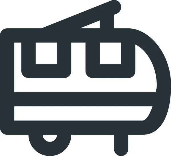 Значок Подорожі Транспорту Трейлера Контурному Стилі — стоковий вектор
