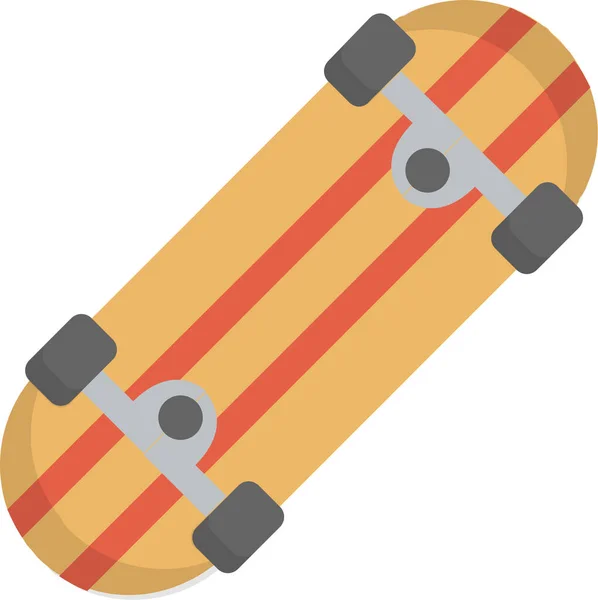 Skateboarding Board Freizeit Ikone Flachen Stil — Stockvektor