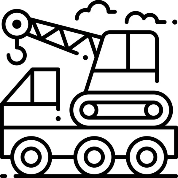 Crane Construction Transport Icon — Stock Vector