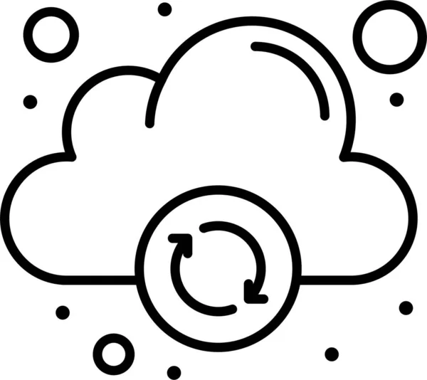 Cloud Computing Icono Línea Categoría Gestión Empresarial — Vector de stock
