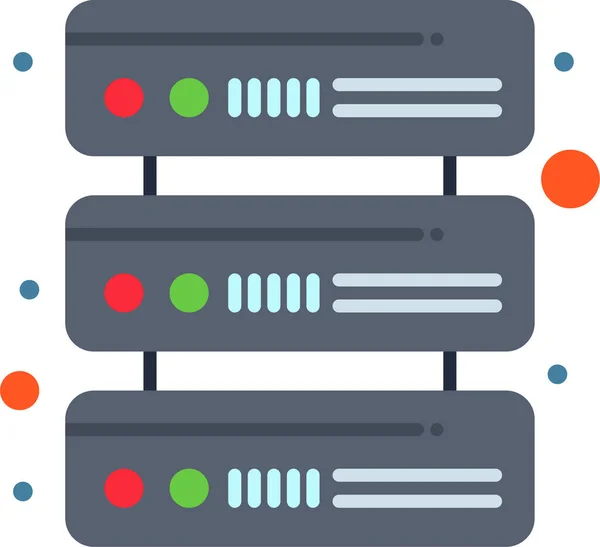 Datenbank Netzwerk Server Symbol Flachen Stil — Stockvektor