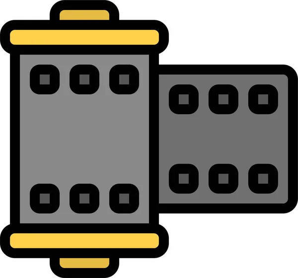 Icono Industria Del Cine Cassette Estilo Filledoutline — Archivo Imágenes Vectoriales