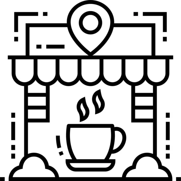 Coffeeshop Gps Standort Symbol — Stockvektor