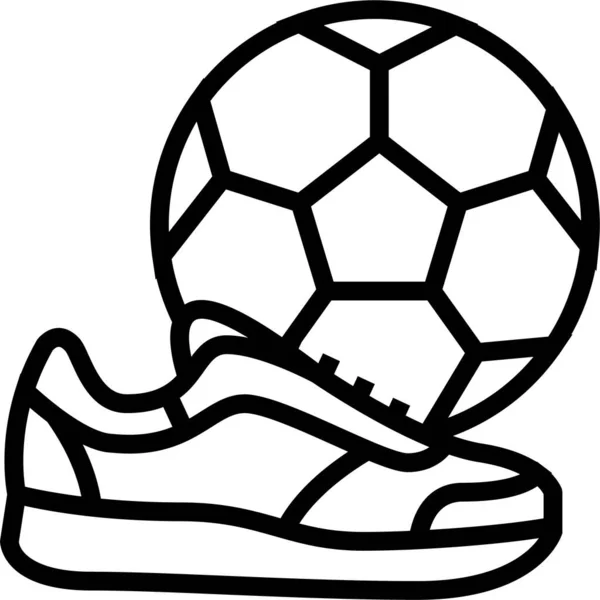 Jugar Fútbol Icono Fútbol Estilo Esquema — Archivo Imágenes Vectoriales