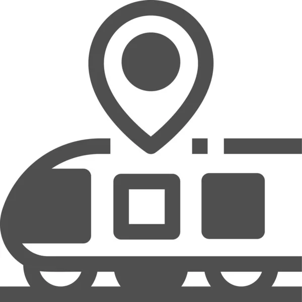 Locatie Metro Station Pictogram Semisolid Stijl — Stockvector