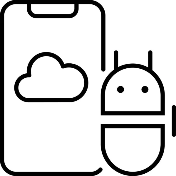 Bot Nube Icono Del Teléfono — Vector de stock