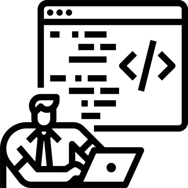 Icono Programación Desarrollo Hombre Negocios — Archivo Imágenes Vectoriales