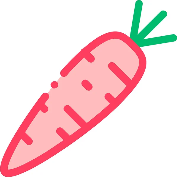 Морквяна Їжа Здоровий Значок Заповненому Стилі — стоковий вектор