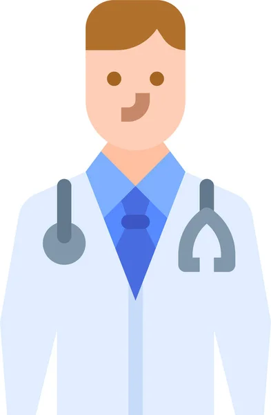 Avatar Ícone Médico Carreira Estilo Plano —  Vetores de Stock