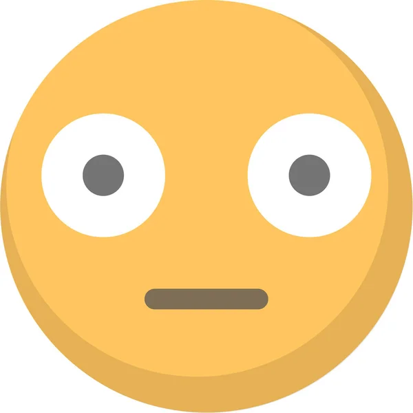 Üres Dumbfounded Emoji Ikon Lapos Stílusban — Stock Vector