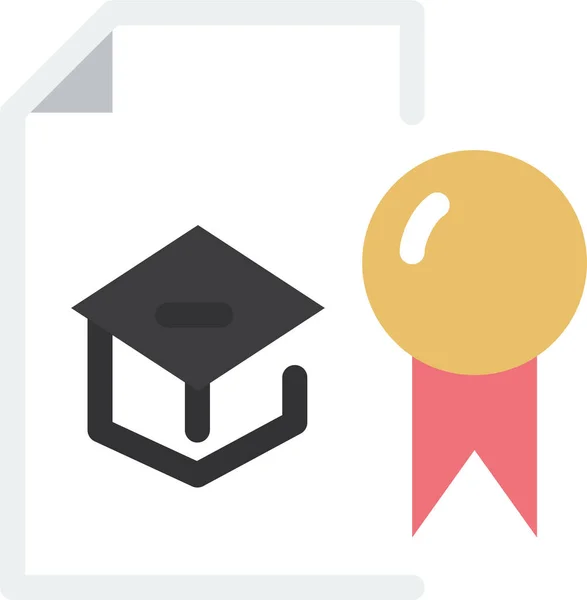 Certificado Diploma Icono Educación — Vector de stock