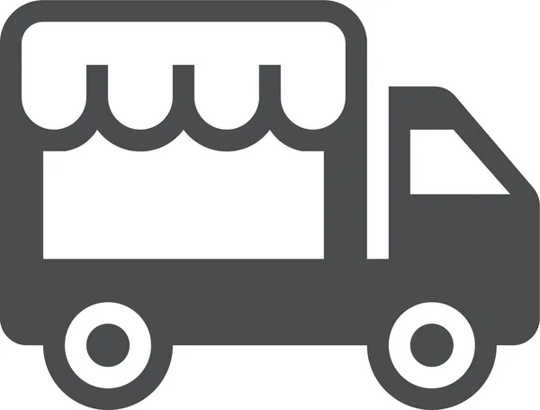 Comida Camión Food Truck Icono Estilo Sólido — Vector de stock