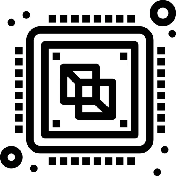 Ícone Central Computador Chip — Vetor de Stock