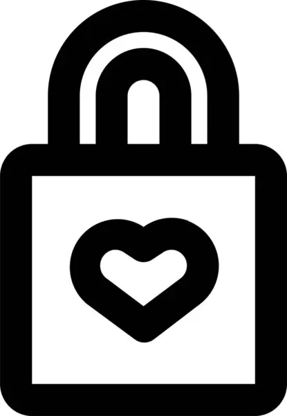 Καρδιά Κλειδαριά Αγάπη Εικονίδιο Στυλ Περίγραμμα — Διανυσματικό Αρχείο